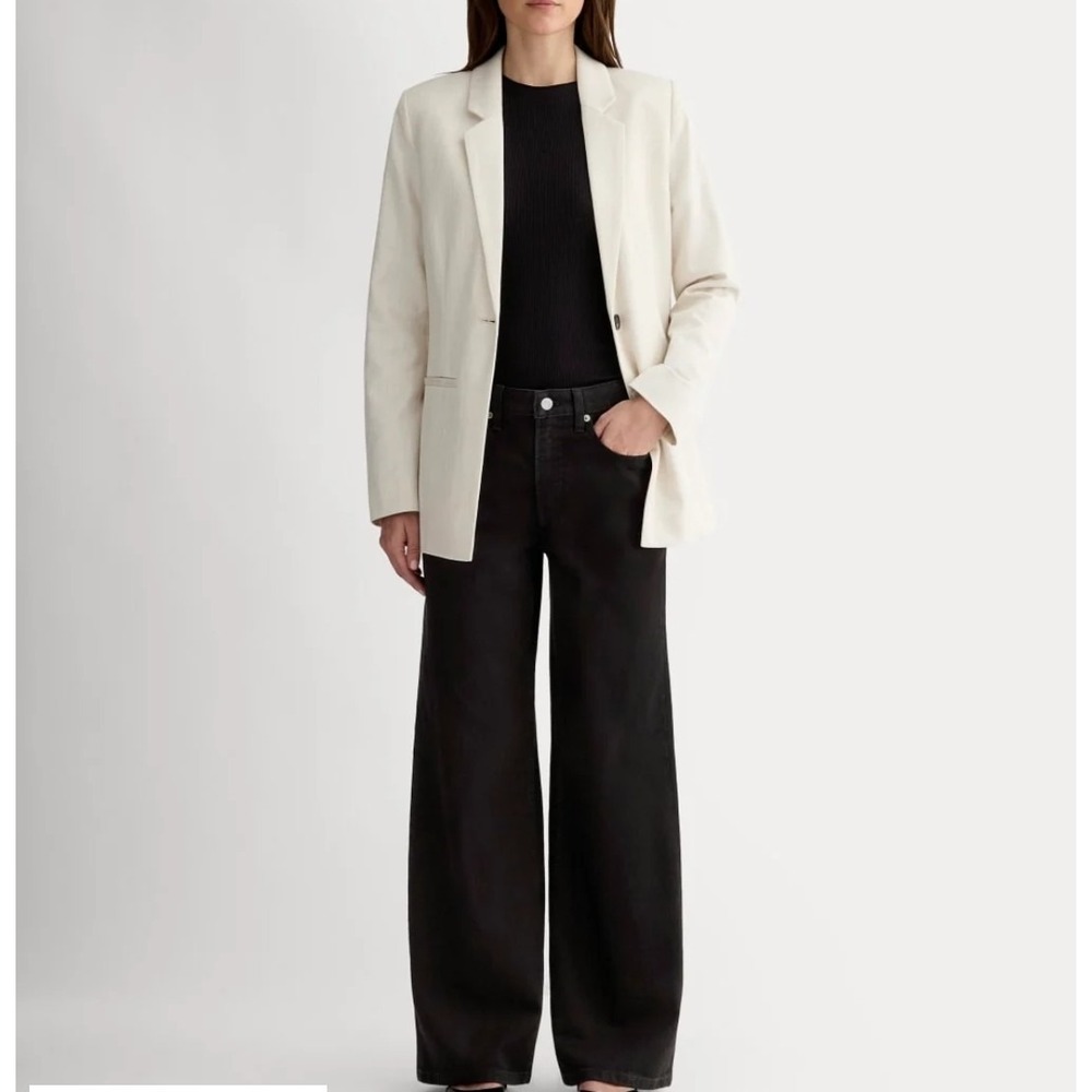 Everlane The Mid-Way Jean Black Wide Leg Organic Cotton Denim WMS 32R
